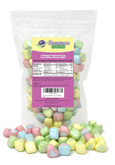 Sugarloo World bolsa frontal mostrando corazones coloridos y resealable para frescura
