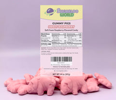 Sugarloo World Pig Gummies arreglo en mesa de fiesta aporta color y diversión