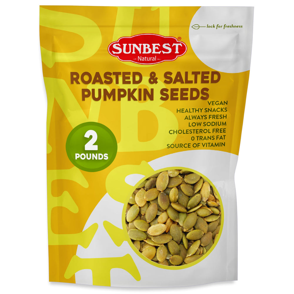 Sunbest Natural paquete frontal de 2 lb mostrando etiqueta y sello resellable para frescura