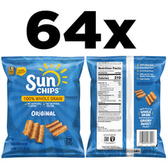 SunChips bolsa abierta con chips visibles, beneficio textura crujiente