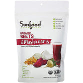 Sunfood Superfoods bolsa frontal del producto mostrando etiqueta orgánica y beneficios