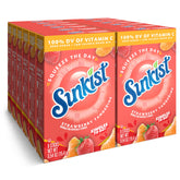 SUNKIST sobre frente del empaque que muestra sabor Strawberry Tangerine y conveniencia