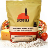 Sunrise Flour Mill frente del paquete mostrando peso y marca, aporta confianza