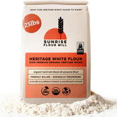 Sunrise Flour Mill paquete al frente mostrando presentación y calidad orgánica