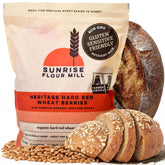 Sunrise Flour Mill paquete frontal de Turkey Red, aspecto natural y beneficios para hornear