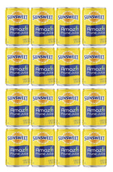 Sunsweet frente del empaque mostrando el pack de 16 latas y conveniencia