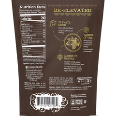 Sunwarrior textura del polvo de cacao cercana resalta pureza