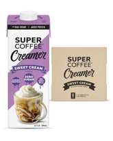 SUPER COFFEE frente del envase 32 oz mostrando la marca y diseño atractivo