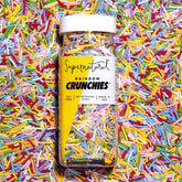 Supernatural Rainbow Crunchies empaque frontal mostrando 3oz y colores naturales