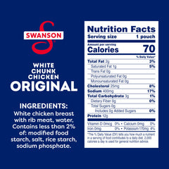 Swanson primer plano de trozos de pollo que muestra textura tierna