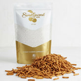 SweetGourmet empaque frontal mostrando 3 libras y cierre resellable para conservar frescura