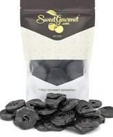 SweetGourmet empaque frontal mostrando ruedas de regaliz, conserva sabor