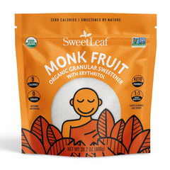 SweetLeaf bolsa frontal 28.2 oz mostrando el envase y beneficio de volumen familiar