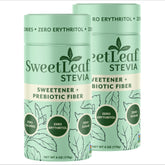 SweetLeaf frasco dosificador frontal mostrando presentacion de pack y facil uso