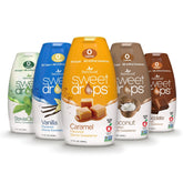 SweetLeaf pack frontal con cinco frascos muestra variedades y conveniencia