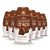 SweetLeaf frasco frontal mostrando etiqueta chocolate y beneficio sin calorías