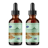 SweetLeaf envase frontal English Toffee mostrando diseño y tamaño portátil