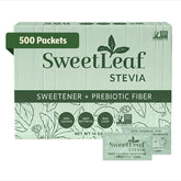 SweetLeaf paquete frontal mostrando 500 sobres práctico para negocios