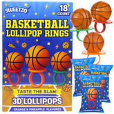 Sweetzo anillo piruleta frontal mostrando diseño baloncesto realista y atractivo