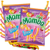 sweetzo mamba palitos frente mostrando embalaje y variedad de sabores para elegir