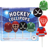 Sweetzo frente del empaque con diseño de hockey, ideal para fiestas