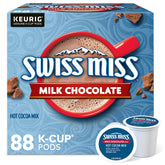 Swiss Miss empaque frontal mostrando 4 paquetes y conveniencia