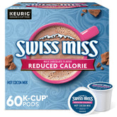 Swiss Miss frente del empaque mostrando 60 cápsulas y beneficio conveniencia