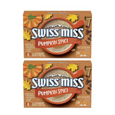 Swiss Miss mostrando el paquete frontal con diseño otoñal y conveniencia