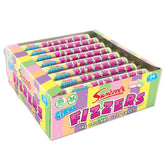 Swizzels caja frontal con 24 rollos Fizzers coloridos y atractivos para compartir