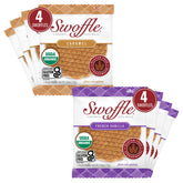 Swoffle empaque frontal mostrando sabores y diseño, ideal para elegir fácil