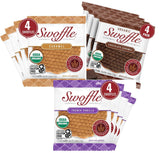 Swoffle empaque frontal del pack de Stroopwafels, conveniente y orgánico