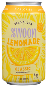 Swoon limonada clásica frente mostrando diseño de lata y atractivo refrescante