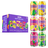 Swoon pack frontal mostrando las 12 latas y variedad de sabores