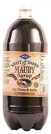 SYRUP botella frontal Mauby muestra tamaño y etiqueta clara