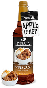SYRUVIA botella frontal Apple Crisp mostrando etiqueta clara y tamaño