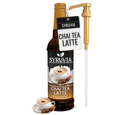 SYRUVIA botella frontal chai con etiqueta clara y uso fácil