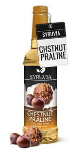 SYRUVIA botella frontal sabor chestnut praline, aporta aroma café