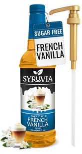 SYRUVIA botella frontal con bomba mostrando presentación y dosificación precisa
