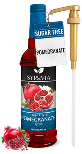 SYRUVIA botella frontal de granada mostrando diseño y capacidad