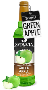 SYRUVIA botella frontal manzana verde que muestra empaque atractivo y uso fácil