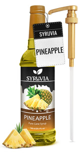 SYRUVIA botella frontal con jarabe de piña lista para usar