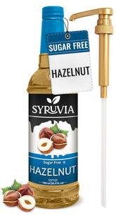 Syruvia botella frontal de avellana mostrando tamaño y diseño práctico