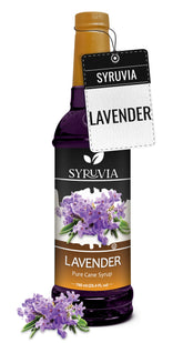 SYRUVIA envase frontal lavanda mostrando etiqueta clara y contenido dulce
