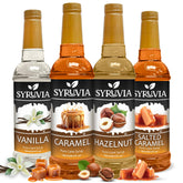 SYRUVIA pack frontal mostrando las cuatro botellas con colores distintivos y conveniencia