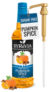 Syruvia botella frontal con bomba mostrando diseño y conveniencia