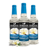 SYRUVIA botella frontal de vainilla, presentación clara y uso versátil