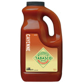 TABASCO garrafa frontal con etiqueta clara y tapa, ideal para servicio frecuente