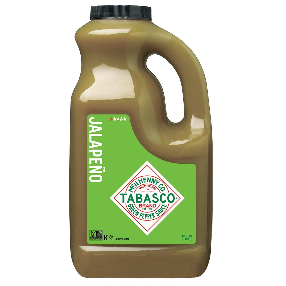 TABASCO frasco grande frente mostrando etiqueta y capacidad, ideal para uso culinario