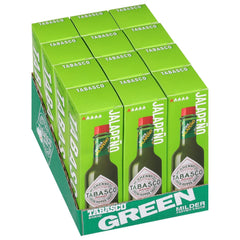 TABASCO botella frente con salsa verde brillante, aporta sabor fresco