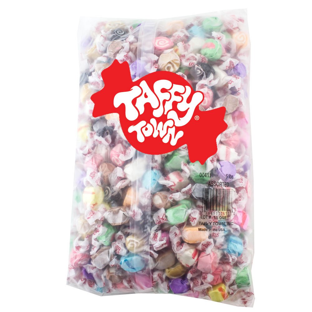 Taffy Town bolsa frontal 5 lb mostrando colores surtidos y fácil servicio